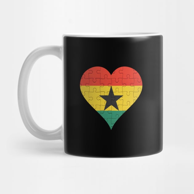 Ghanaian Jigsaw Puzzle Heart Design - Gift for Ghanaian With Ghana Roots by Country Flags